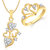 Meenaz Pendant Set bo Gold Plated CZ With American Diamond For Girls  Women  - Com14712
