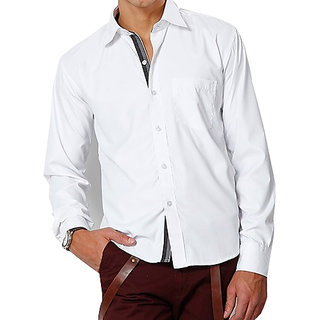Mall 4 All White Party Wear Full Sleeves Shirt