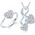 Meenaz Pendant Set bo Silver Plated CZ With American Diamond For Girls  Women  - Com11212