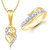 Meenaz Pendant Set bo Gold Plated CZ With American Diamond For Girls  Women  - Com16310