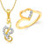 Meenaz Pendant Set bo Gold Plated CZ With American Diamond For Girls  Women  - Com16816