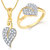 Meenaz Pendant Set bo Gold Plated CZ With American Diamond For Girls  Women  - Com16918