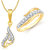 Meenaz Pendant Set bo Gold Plated CZ With American Diamond For Girls  Women  - COM173