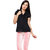 Oviya Black Herringbone Top