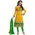 Fashion Net Salwar Suit Dupatta Unstitched Dress Material Yello Colour