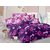Valtellina Cotton Floral Purple Double Bedsheet with 2 Contrast Pillow Covers(TC-129)