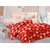 Valtellina Cotton Polka Red Double Bedsheet with 2 Contrast Pillow Covers(TC-129)