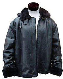 Men's Black Leather Regular Fit Biker Jacket - JG238