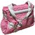 Stylish Ladies Handbag - Pink  White