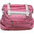 Stylish Ladies Handbag - Pink  White