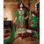 Green and Coffee Cotton Embroidered Dress Material (Darling-3611)