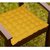 Lushomes Yellow Comfy Cotton Chair Cushion with 36 knots and 4 tie backs