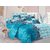 Valtellina Cotton Floral Blue Double Bedsheet with 2 Contrast Pillow Covers(TC-129)