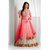 Pink  White Net Embroidered Unstitched Lehenga