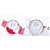 Women Party Wadding White And Red Combo Of 2 Ladies And Girls Watches