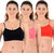 Chileelife Non-Padded Sports Bra Combo (Black, Beige, Red, Pack Of 3)