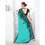Meia Turquoise Chiffon Embroidered Saree With Blouse