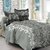 Welhouse Grey  Natural Design Super Soft Cotton Double Bedsheet with 2 CONTRAST Pillow Cover-Best TC 175