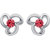 Shiyara Jewells Sterling Silver Red Twist Flower Necklace With CZ Stones For Women(NL01027)