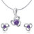 Shiyara Jewells CZ Sterling Silver Purple Twist Flower Necklace with Chain For Women(NL01026C)