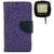 YGS Premium Diary Wallet Case Cover For Sony Xperia T2 Ultra-Purple With Photo Enhancing Flash Light