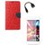 YGS Premium Diary Wallet Mobile Case Cover For Micromax Canvas Spark Q380-Red With Tempered Glass and Micro  With Micro OTG