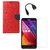 YGS Premium Diary Wallet Case Cover For Asus Zenfone 6 A600CG-Red With Tempered Glass and Micro  With Micro OTG
