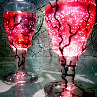 Set Of 4 Red Scented Gel Candle With Hand Painted Glass For Home Decoration, Diwali And Gift - Free One Time Refill