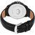Swisstone BLK105-BLACK Day and Date Black Dial Black Leather Strap Watch for Men/Boys