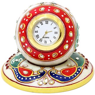 Buy table round clock red blue stone Online @ ₹449 from ShopClues