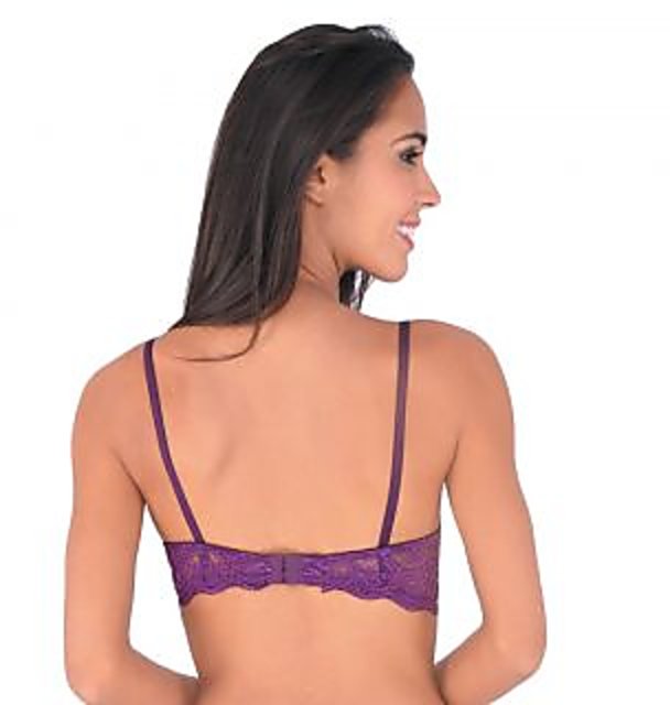 Buy Bralux Purple Lace Wirefree Non- Padded Bra Online @ ₹470