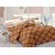 Welhouse Brown  Checkered Design Super Soft Cotton Double Bedsheet with 2 CONTRAST Pillow Cover-Best TC-175