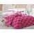 Welhouse Maroon  Checkered Design 100 Cotton Double Bedsheet with 2 CONTRAST Pillow Cover-Best TC-175