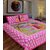 Handloom Papa Pink Cotton Double Bedsheet With 2 Pillow Covers(More3)