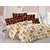 Welhouse Brown  Polka Design 100 Cotton Double Bedsheet with 2 CONTRAST Pillow Cover-Best TC-175