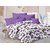 Welhouse Purple  Floral Design Color Fastness Cotton Double Bedsheet with 2 CONTRAST Pillow Cover-Best TC-175