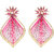 Golden Plated Earring with Pink Fine Thread Desiging and American Diamond