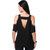 OVIYA Black Poly Crepe Top