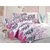 Welhouse Grey  Floral Design 100 Cotton Double Bedsheet with 2 CONTRAST Pillow Cover-Best TC-175