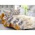 Welhouse Brown  Floral Design Color Fastness Cotton Double Bedsheet with 2 CONTRAST Pillow Cover-Best TC-175