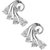 Glitters Silver Rhodium Plated Cubic Zircon Stoned Imported Earring Stud For Girls.