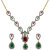 Glitters 24 Ct Gold Plated Ruby, Emerald And Cz Necklace Set For Women