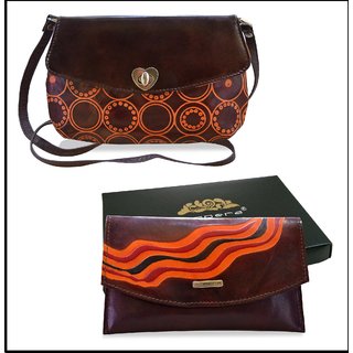 Arpera leather sling bag gift combo for women CB16016