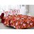 Welhouse Maroon  Floral Design Super Soft Cotton Double Bedsheet with 2 CONTRAST Pillow Cover-Best TC-175