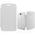 White Flip Cover for Micromax A110 Canvas 2 Superfone with Screen + AUX Cable