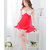 Red and White Lace Bust Babydoll