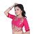 SS Womens Blouse Designer Pink Raw Silk Embroidery Readymade BlouseRadha4003
