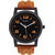 Relish (RELISH-540) Round Dial Tan Leather Strap Quartz Watch for Men