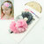 Graceful Pink and Grey Flower Baby Headband