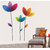 New Way Decals- Wall Sticker (9652) Large Milticolour Flowers